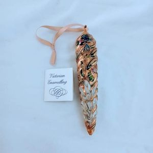 Vintage Victorian Enameled Copper Christmas Ornament